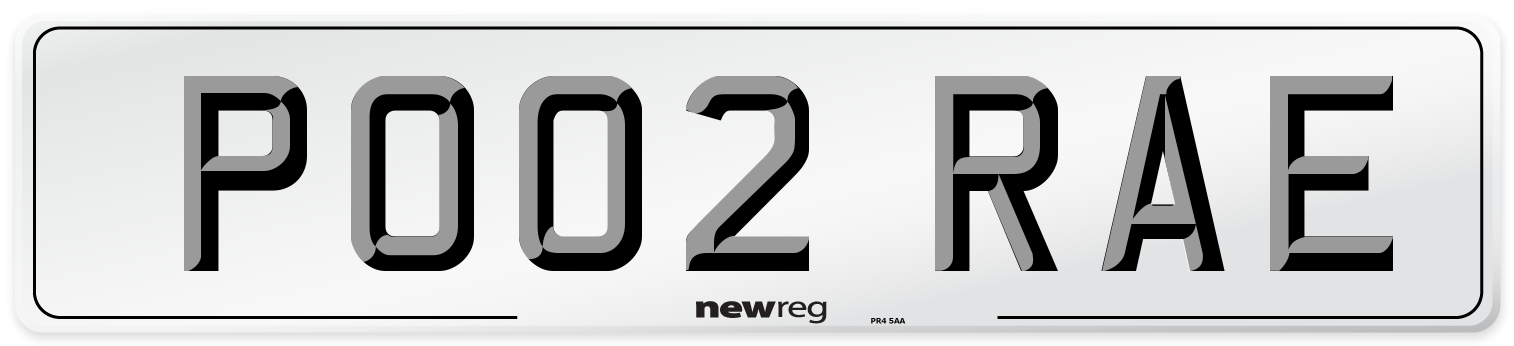 PO02 RAE Number Plate from New Reg